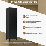 Single-Door Metal Tall Cabinet Shelf Storage for Home Office Gym - 45-Degree Angle