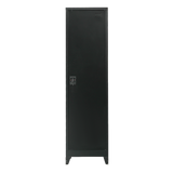 Single-Door Metal Tall Cabinet Shelf Storage for Home Office Gym - Side View