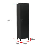Single-Door Metal Tall Cabinet Shelf Storage for Home Office Gym - Extra Image