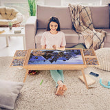 1500 Piece Puzzle Board, 70cm x 90cm Wooden Jigsaw Puzzle Table with Legs - Close-Up Angle