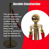 4 x Queue Barriers + 3 Ropes Exhibition Crowd Control Bollards - 45-Degree Angle
