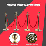 4 x Queue Barriers + 3 Ropes Exhibition Crowd Control Bollards - Low Angle