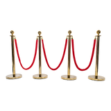 4 x Queue Barriers + 3 Ropes Exhibition Crowd Control Bollards - Extra Image