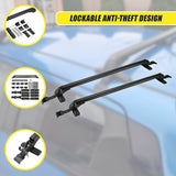 Lockable Aluminium Car Roof Rack Bars Without Rail Anti Theft Luggage Carrier - Low Angle