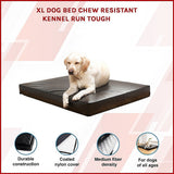 XL Dog Bed Chew Resistant Heavy Duty Kennel Run Tough Robust Durable - Side View