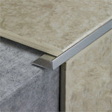 10 x Tile Trim Heavy Duty L Shaped Edge Aluminium 10mm - Front View
