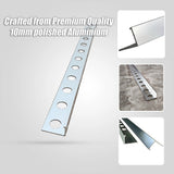 10 x Tile Trim Heavy Duty L Shaped Edge Aluminium 10mm - Close-Up Angle