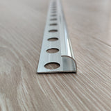 10 x Tile Trim Heavy Duty Round Edge Aluminium 10mm - Rear View