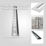 10 x Tile Trim Heavy Duty Round Edge Aluminium 10mm