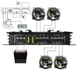 5800W Watt 4 Channel Car Truck Amplifier Stereo Audio Speaker Amp System Device - 45-Degree Angle
