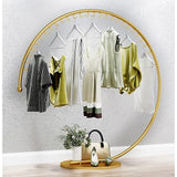 Commercial Clothing Floor-Standing Hanger High Capacity Curved Clothes Bar Storage Rack 160cm - Front View