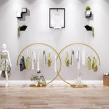 Commercial Clothing Floor-Standing Hanger High Capacity Curved Clothes Bar Storage Rack 160cm - Top-Down View