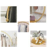 Commercial Clothing Floor-Standing Hanger High Capacity Curved Clothes Bar Storage Rack 160cm - Rear View