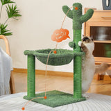 Cactus Cat Tree Tower Scratching Post Scratcher Kitten Condo House Play Bed Toys - Front View