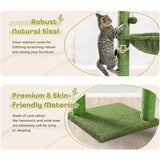 Cactus Cat Tree Tower Scratching Post Scratcher Kitten Condo House Play Bed Toys - 45-Degree Angle