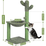 Cactus Cat Tree Tower Scratching Post Scratcher Kitten Condo House Play Bed Toys - Rear View