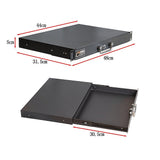 1U Locking Rack Mount Drawer Secure Steel Storage for 19
