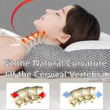 Cervical Ergonomic Pillow Soy Bean Contour Orthopedic Bed Neck Pain Washable - Top-Down View