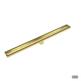 800mm Tile Insert Shower Bathroom Brushed Brass Grate Drain w/ Centre outlet Floor Waste - Extra Image