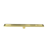 1000mm Tile Insert Bathroom Shower Brushed Brass Grate Drain w/Centre outlet Floor Waste - Extra Image