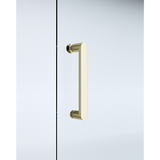 Adjustable 900x900mm Double Sliding Door Glass Shower Screen in Gold - Side View
