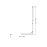 Adjustable 900x1100mm Double Sliding Door Glass Shower Screen in Gold - Top-Down View