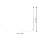 Adjustable 900x1200mm Double Sliding Door Glass Shower Screen in Gold - Top-Down View