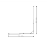 Adjustable 1000x1100mm Double Sliding Door Glass Shower Screen in Gold - Top-Down View