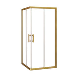 Adjustable 900x900mm Double Sliding Door Glass Shower Screen in Gold