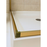 Adjustable 900x900mm Double Sliding Door Glass Shower Screen in Gold - Side View