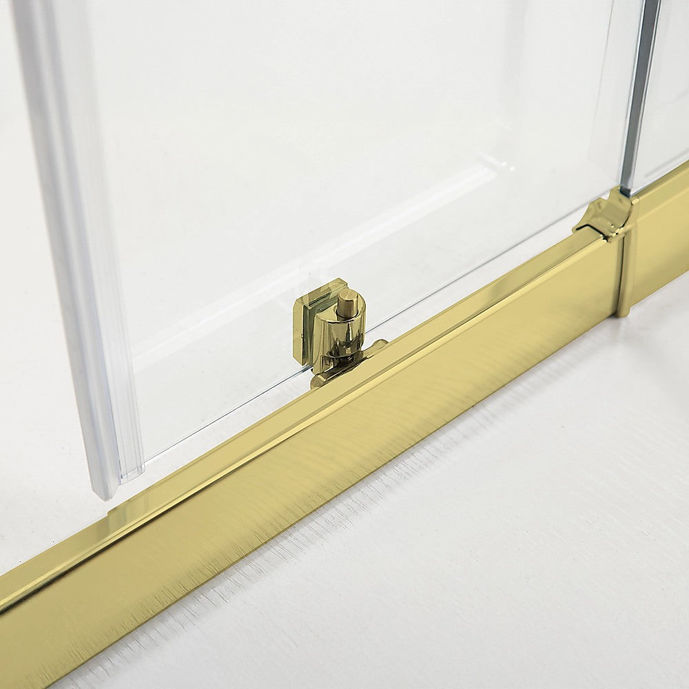 Adjustable 1000x1000mm Double Sliding Door Glass Shower Screen in Gold