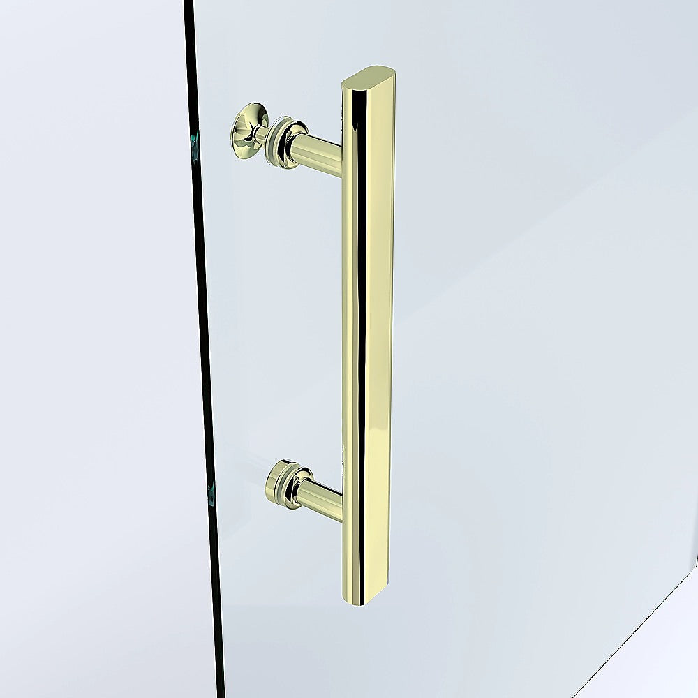 Adjustable 1000x1000mm Double Sliding Door Glass Shower Screen in Gold