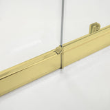 Adjustable 1000x1000mm Double Sliding Door Glass Shower Screen in Gold - Rear View