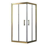 Adjustable 1100x900mm Double Sliding Door Glass Shower Screen in Gold