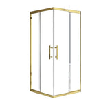 Adjustable 1100x1100mm Double Sliding Door Glass Shower Screen in Gold