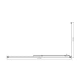 Adjustable 1500x800mm Single Door Corner Sliding Glass Shower Screen in Chrome