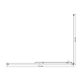 Adjustable 1400x1010mm Single Door Corner Sliding Glass Shower Screen in Chrome - Close-Up Angle