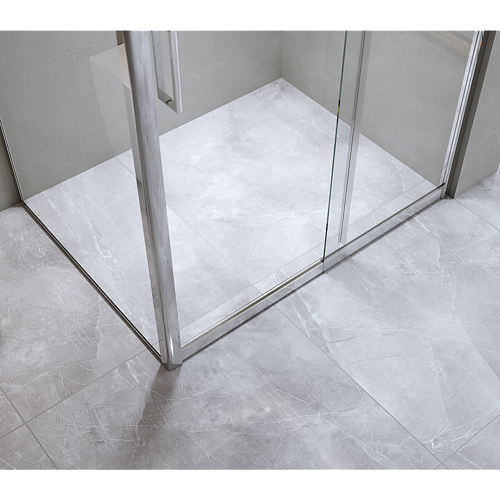 Adjustable 1300x800mm Single Door Corner Sliding Glass Shower Screen in Chrome