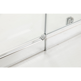 Adjustable 1300x800mm Single Door Corner Sliding Glass Shower Screen in Chrome - Rear View