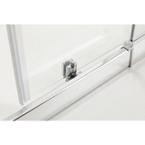 Adjustable 1300x800mm Single Door Corner Sliding Glass Shower Screen in Chrome - Close-Up Angle