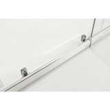 Adjustable 1300x800mm Single Door Corner Sliding Glass Shower Screen in Chrome - Low Angle