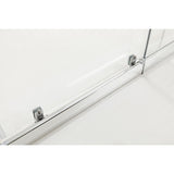 Adjustable 1400x800mm Single Door Corner Sliding Glass Shower Screen in Chrome - Close-Up Angle