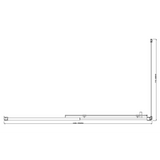 Adjustable 1500x800mm Single Door Corner Sliding Glass Shower Screen in Black