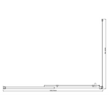 Adjustable 1500x1010mm Single Door Corner Sliding Glass Shower Screen in Black
