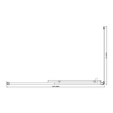 Adjustable 1400x800mm Single Door Corner Sliding Glass Shower Screen in Black - Rear View