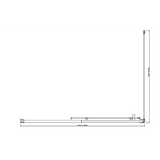 Adjustable 1300x920mm Single Door Corner Sliding Glass Shower Screen in Black - Rear View