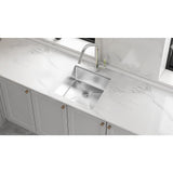 510x450mm Handmade Stainless Steel Undermount / Topmount Kitchen Laundry Sink with Waste - Front View