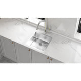 510x450mm Handmade Stainless Steel Undermount / Topmount Kitchen Laundry Sink with Waste - Side View