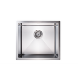 510x450mm Handmade Stainless Steel Undermount / Topmount Kitchen Laundry Sink with Waste - Top-Down View