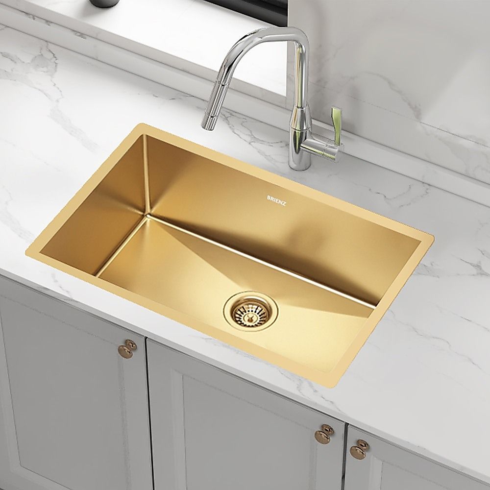 700x450mm Handmade Stainless Steel Undermount / Topmount Kitchen Laundry Sink with Waste